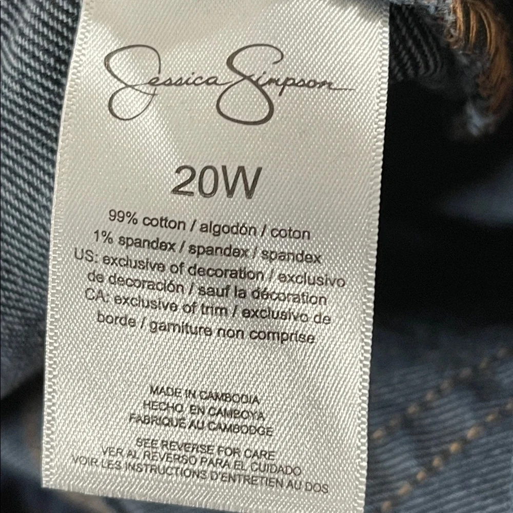 Jessica Simpson True Love Wide Leg Trouser Jeans Plus Size 20W Dark Wash NEW - Picture 12 of 15